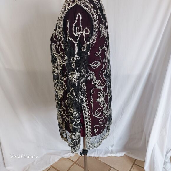 Victor Costa Occasion Vintage Eveningwear Jacket Topper Large Soutache Black - Picture 6 of 13